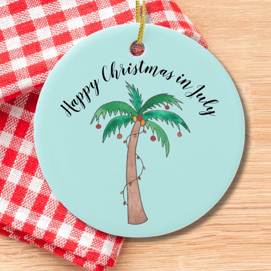 Prettig kerstfeest in juli keramisch ornament