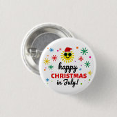 Prettig kerstfeest in juli ronde button 3,2 cm (Voorkant /achterkant)