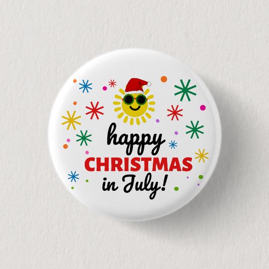 Prettig kerstfeest in juli ronde button 3,2 cm (Voorkant)