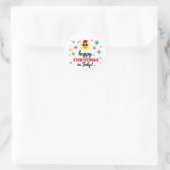 Prettig kerstfeest in juli ronde sticker (Tas)
