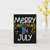 Prettig kerstfeest in juli sterren zomer Kerstmis  Kaart (Gele Bloem)