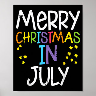 Prettig kerstfeest in juli sterren zomer Kerstmis  Poster