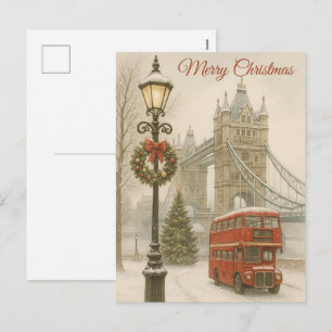 Prettig Kerstfeest in Londen Ansichtkaart – Cadeau Feestdagenkaart