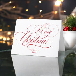 Prettig kerstfeest in rode typografie feestdagen kaart