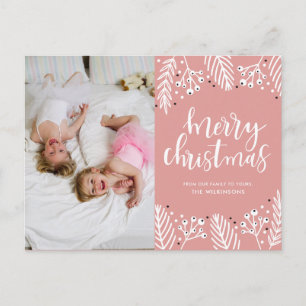Prettig kerstfeest in Roze Feestdagenkaart