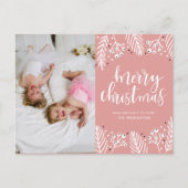 Prettig kerstfeest in roze feestdagenkaart (Voorkant)