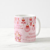 prettig kerstfeest in roze koffiemok (Voorkant rechts)