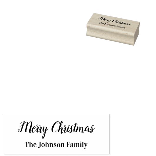Prettig kerstfeest in schuinschrift met naam sjabl rubberstempel (Gestempeld)