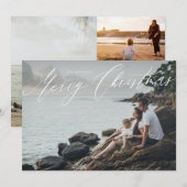 Prettig kerstfeest in script op volledigefoto feestdagenkaart (Voorkant / Achterkant)