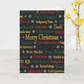 Prettig Kerstfeest in verschillende talen |  Kaart (Gele Bloem)