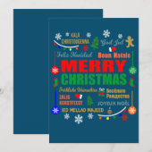 Prettig kerstfeest in verschillende talen Kerstmis Kaart (Voorkant / Achterkant)