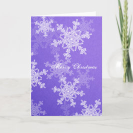 Prettig kerstfeest Indigo Witte Sneeuwvlokken Mini Feestdagen Kaart