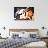 Prettig kerstfeest Ingepakt Canvas Kerststal Print (Insitu (Slaapkamer))