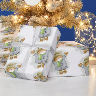 Prettig kerstfeest Inpakken Kat Kitten Winter Cadeaupapier