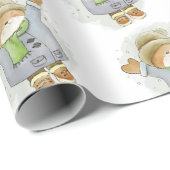 Prettig kerstfeest Inpakken Kat Kitten Winter Cadeaupapier (Rol Hoek)