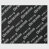 Prettig kerstfeest inpakken zwart cadeaupapier (Vlak)