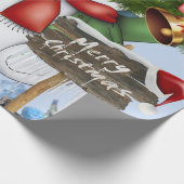 Prettig kerstfeest Inpakpapier Elf Sneeuwman (Hoek)