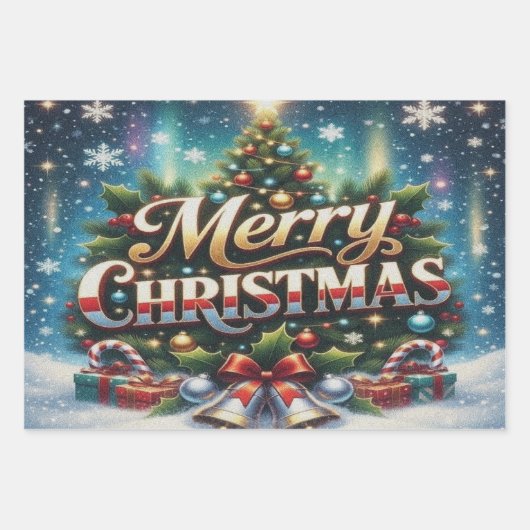 Prettig kerstfeest inpakpapier vel (Voorkant)