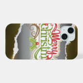 Prettig kerstfeest iPhone 15 case (Achterkant horizontaal)