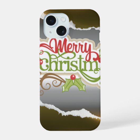 Prettig kerstfeest iPhone 15 case (Achterkant)