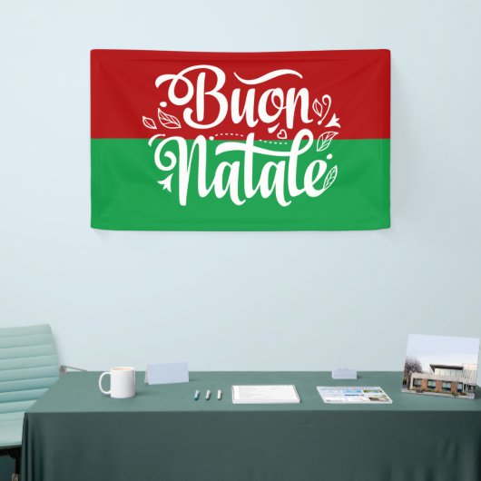 Prettig Kerstfeest Italiaans Gelukkig Kerstmis Spandoek (Beurs)