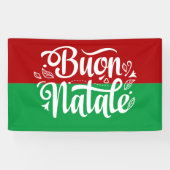 Prettig Kerstfeest Italiaans Gelukkig Kerstmis Spandoek (Horizontaal)