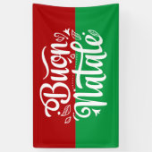 Prettig Kerstfeest Italiaans Gelukkig Kerstmis Spandoek (Verticaal)