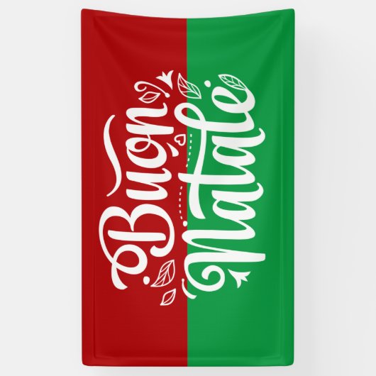 Prettig Kerstfeest Italiaans Gelukkig Kerstmis Spandoek (Verticaal)