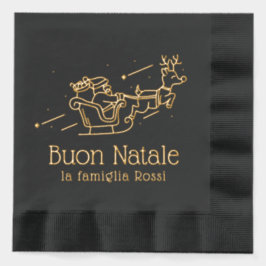 Prettig Kerstfeest Italiaans Kerstfeest Kerstman Folie Servetten