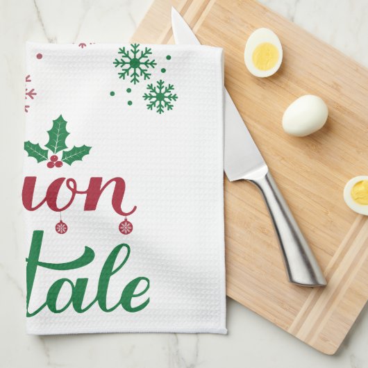 Prettig Kerstfeest Italiaans Prettig Kerstfeest Theedoek (Quarter Fold)