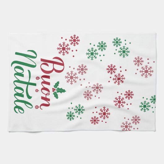 Prettig Kerstfeest Italiaans Prettig Kerstfeest Theedoek (Horizontaal)