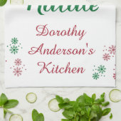 Prettig Kerstfeest Italiaanse Kerstkeuken Theedoek (Gevouwen)