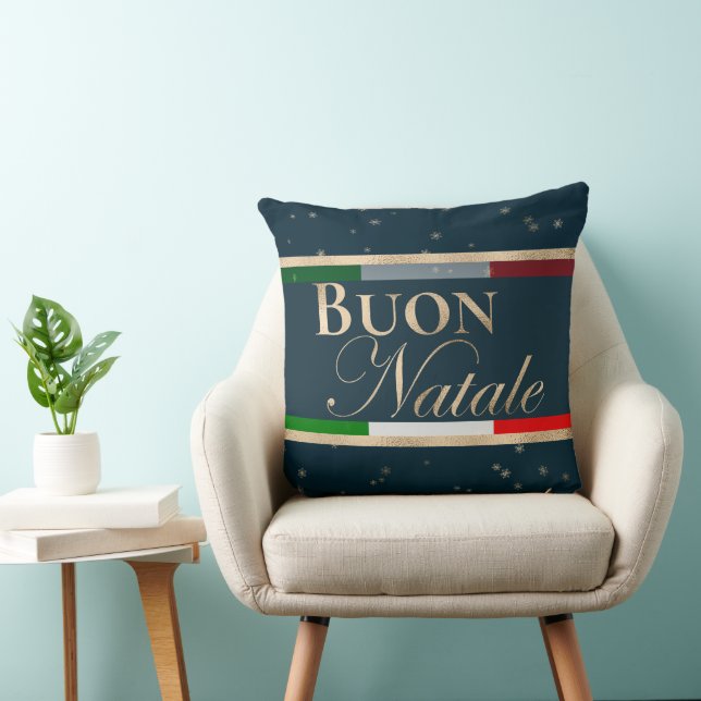 Prettig Kerstfeest Italiaanse Vlag Kerstmis Kussen (Stoel)