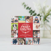 Prettig kerstfeest Jaaroverzicht Fotocollage Vakan Feestdagenkaart (Staand voorkant)