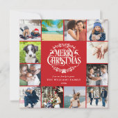 Prettig kerstfeest Jaaroverzicht Fotocollage Vakan Feestdagenkaart (Voorkant)