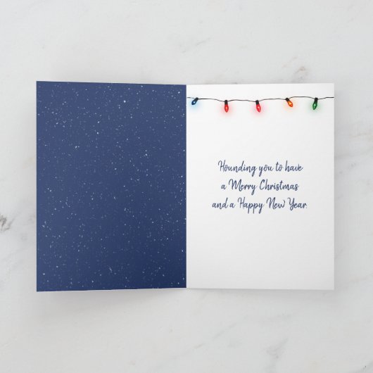 Prettig kerstfeest jachthond  feestdagen kaart (Binnen)