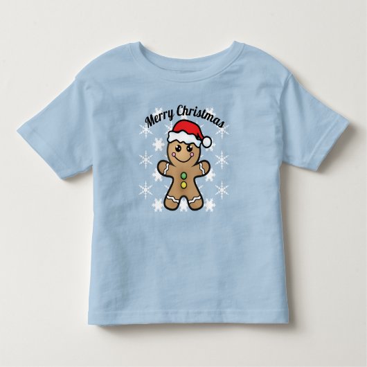 Prettig kerstfeest - jongen van peperkoek kinder shirts (Voorkant)