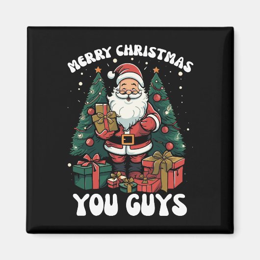 Prettig kerstfeest jongens Kerstman Magneet (Voorkant)