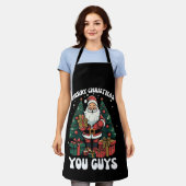 Prettig kerstfeest jongens Kerstman Schort (Gedragen)