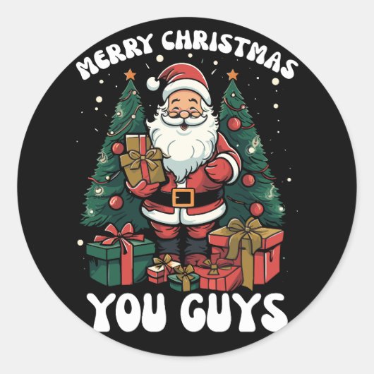 Prettig kerstfeest jongens Sinterklaas Ronde Sticker (Voorkant)