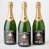 Prettig kerstfeest jongens Sinterklaas Sparkling Wijnetiket (Flessen)