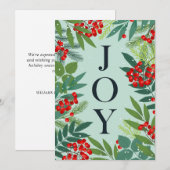 Prettig kerstfeest JOY bedrijfsbegroeting Feestdagenkaart (Voorkant / Achterkant)