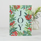 Prettig kerstfeest JOY bedrijfsbegroeting Feestdagenkaart (Staand voorkant)