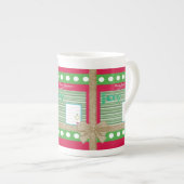 Prettig kerstfeest, Joy Red Bone China Mok (Voorkant rechts)