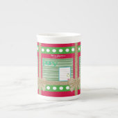 Prettig kerstfeest, Joy Red Bone China Mok (Voorkant)