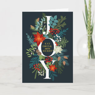 Prettig kerstfeest JOY zakelijke groet Feestdagen Kaart