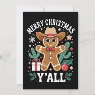 Prettig kerstfeest jullie cowboy gemberkoek cactus kaart