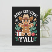 Prettig kerstfeest jullie cowboy gemberkoek cactus kaart (Staand voorkant)