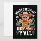 Prettig kerstfeest jullie cowboy gemberkoek cactus kaart (Voorkant / Achterkant)