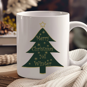 Prettig kerstfeest jullie versierde pijnboom mok